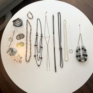 Jewelry BUNDLE including Necklaces, Bracelets, Rings, Earrings, & a Watch